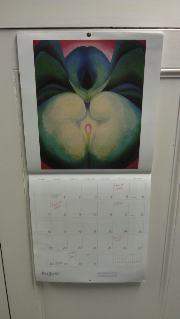 Our calendar this month. That's supposed to be a flower, is it? Our calendar this month. That's supposed to be a flower, is it?