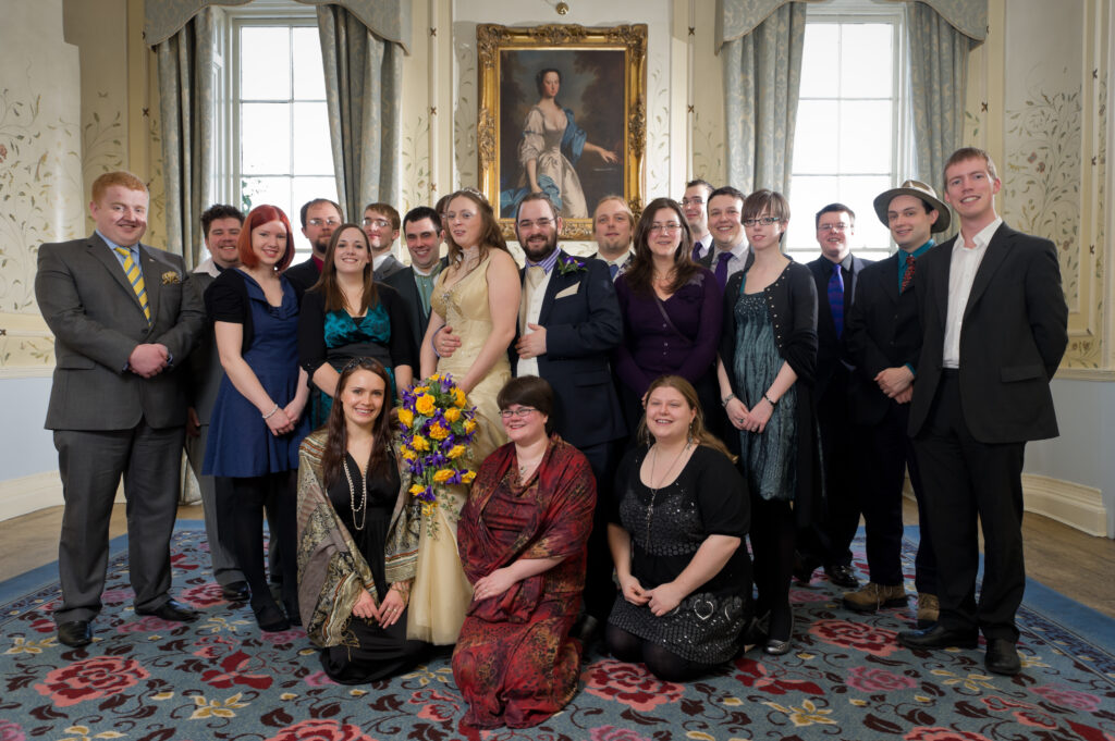 Dan and Aberystwyth friends at Ruth and JTA's wedding.